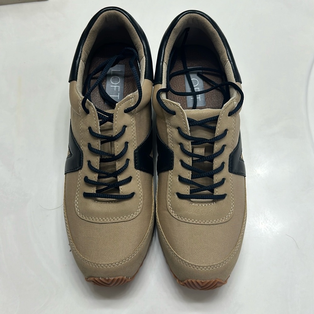 LOFT Black & Tan canvas sneakers. Never worn. Size 7